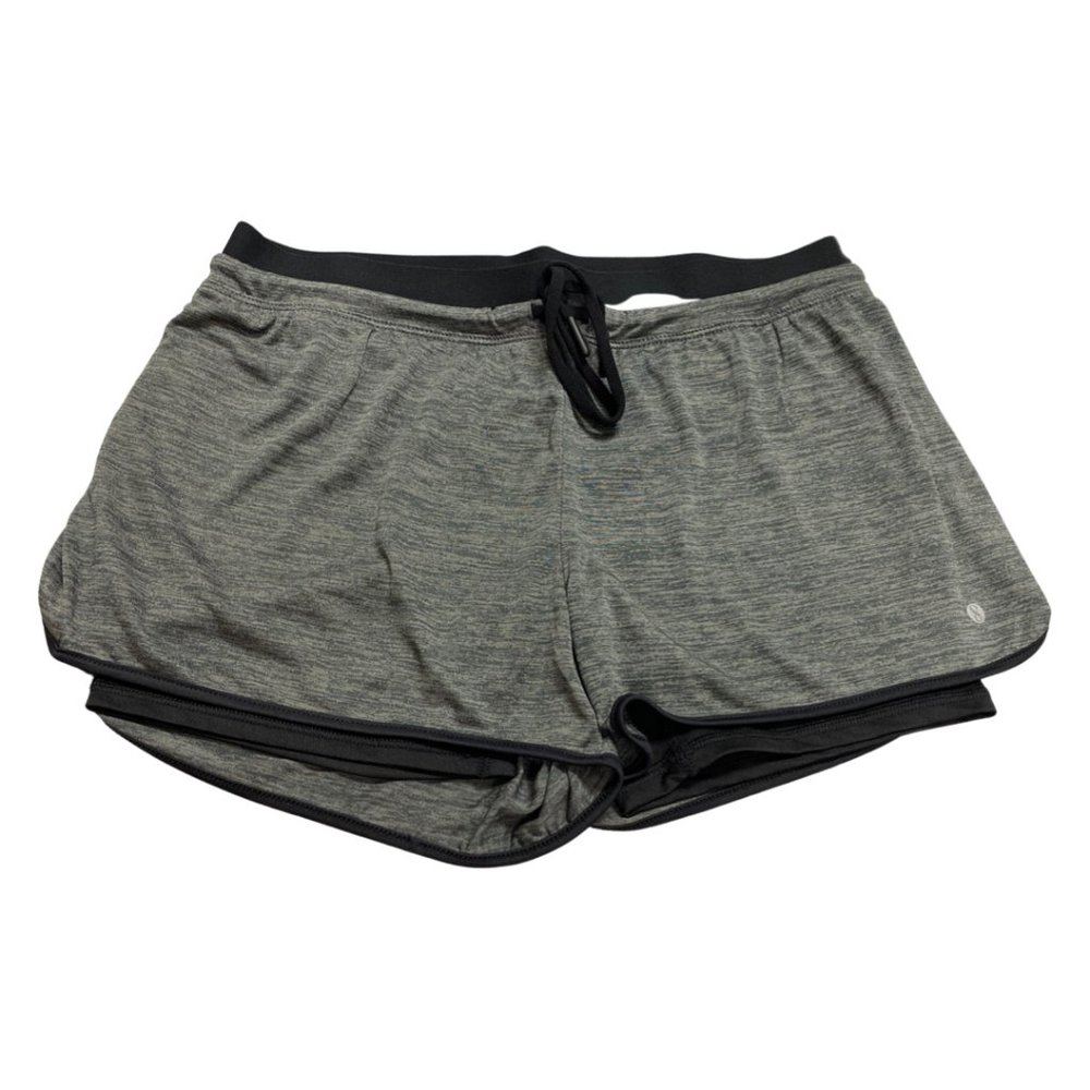 Layer 8 Women's Knit and Woven Quick Dry Two in One Running Yoga Work Out Short